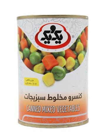 یک و یک کنسرو مخلوط سبزیجات 400 گرم